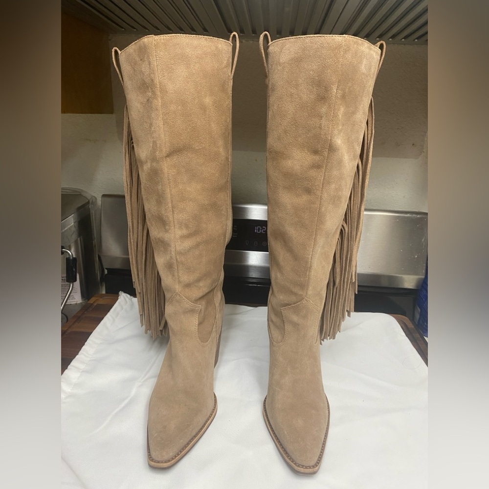 Vince Camuto Pelia Tall Fringe Boots - Picture 3 of 6